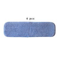 6-pack of 18"x5" Blue Microfiber Mop Pads for Velcro Mopheads