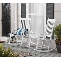 Mainstays Outdoor Wooden Porch Rocking Chair, White Color