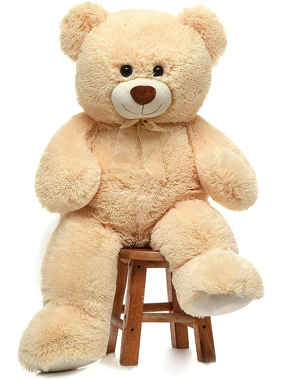 MorisMos Giant Teddy Bear 35.4'' Soft Stuffed Animals Plush Toy Gifts for Girlfriend Kids Valentine's Day(Beige)