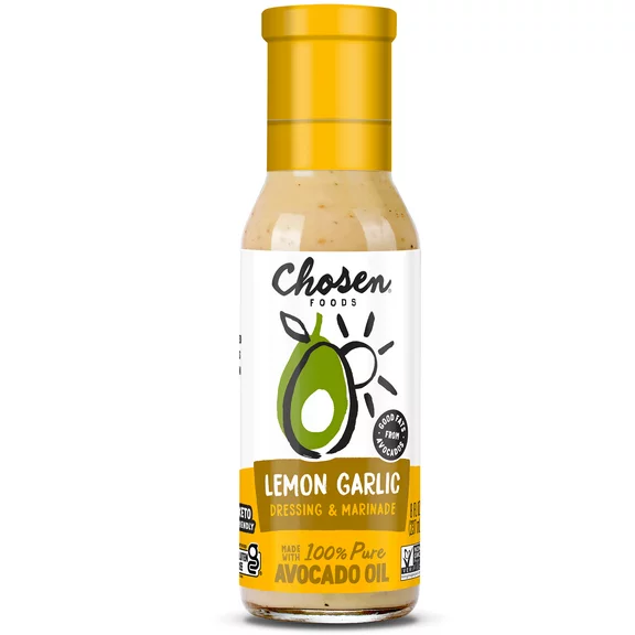 Chosen Foods Lemon Garlic Regular Salad Dressing and Marinade, 8 fl oz