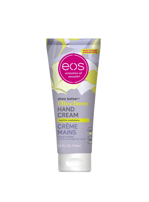 eos Shea Better Ultra Derm Hand Cream, Vanilla Cashmere, Soothes Dry Hands, 2.5 fl oz