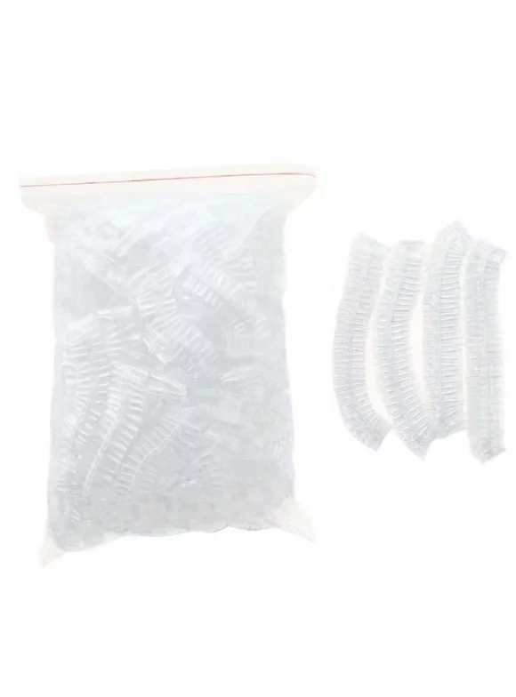 Balems 100 Pcs Disposable Shower Plastic Caps Portable Waterproof Transparent Head Protection Cover Home Supplies