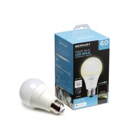 Merkury Innovations A19 Smart Light Bulb, 60W Dimmable White LED, Requires 2.4GHz WiFi 1-Pack