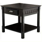 Winsome Wood Timber End Table with Drawer, Black Finish