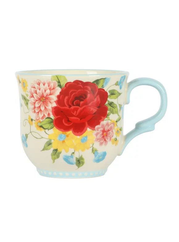 The Pioneer Woman Sweet Rose Light Blue Ceramic 14.5-Ounce Mug