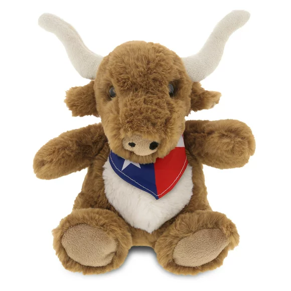 DolliBu Plush Texas Longhorn Stuffed Animal - Soft Huggable Texas Longhorn Plush, Adorable Playtime Plush Toy, Cute Wild Life Cuddle Gifts, Super Soft Plush Animal Toy for Kids & Adults - 8 Inches