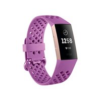 fitbit charge 3 fitness activity tracker, rose gold/berry, one size (s & l bands included)