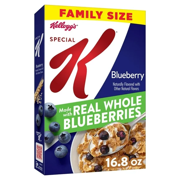 Kellogg's Special K Blueberry Cold Breakfast Cereal, Family Size, 16.9 oz Box