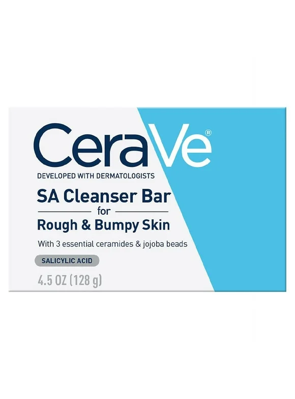 CeraVe Paraben Free Salicylic Acid Cleanser Bar for Rough and Bumpy Skin