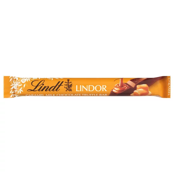 Lindt Lindor Caramel Milk Chocolate Truffle Candy Bar, 1.3 oz. Bar