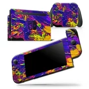 Liquid Abstract Paint V16 - Skin Wrap Decal Compatible with the Nintendo Switch Console + Dock + JoyCons Bundle