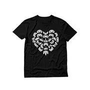 Tstars Mens Valentine's Day Love Unisex Shirt for Video Gamer Controllers Heart Gift Idea for Him Husband T Shirt