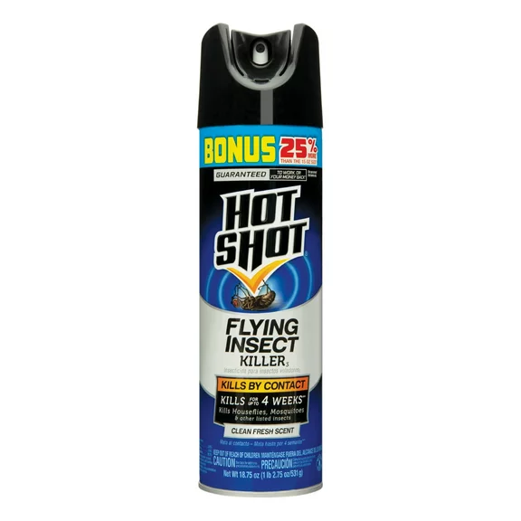 Hot Shot Flying Insect Killer3 Aerosol, Clean Fresh Scent, 18.75 oz