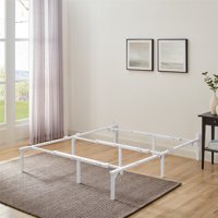 Mainstays 12" Adjustable Metal Bed Frame, White, Twin - King