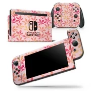 The Pink and Orange Watercolor Clovers - Skin Wrap Decal Compatible with the Nintendo Switch Console + Dock + JoyCons Bundle