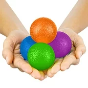 Hand Therapy Balls by Vive - Grip Strengthening Exercise Kit for PT - Therapeutic Squishy Stress and Pain Relief Set - Fidget Finger and Forearm Workout - Muscle Resistance Strength Egg Trainers