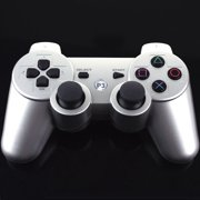 PKPOWER Bluetooth Wireless Vibration Game Controller for Sony PS3 with charge cable cord Silver