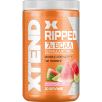 Xtend Ripped BCAA Powder, Stimulant Free Fat Burner + Sugar Free Post Workout Muscle Recovery Drink with Amino Acids, 7g BCAAs for Men & Women, Watermelon Lime, 30 Servings
