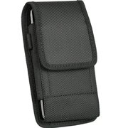 Heavy Duty Metal Clip Holster Black Nylon Pouch Cell Phone Case + D Ring HookFor Samsung Galaxy S3 mini , S4 mini