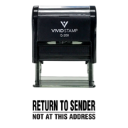 Return To Sender Not At This Address Self Inking Rubber Stamp (Black Ink) - Medium