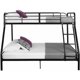 image 3 of Mainstays Twin Over Full Metal Sturdy Bunk Bed, Black