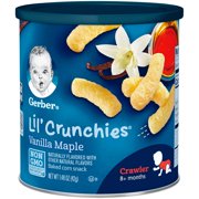 Gerber Lil Crunchies Baked Corn Snack Vanilla Maple 1.48 oz. (Pack of 6)