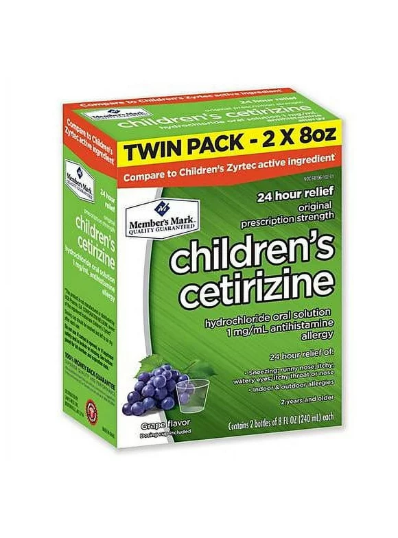 1 PACK | M.M Children's Cetirizine Relief Oral Solution, Sugar Grape