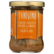 Tonnino Tuna Yellowfin Jarred Premium Tuna Fillet in Garlic & Olive Oil, Wild Caught, 6.7 oz Jar, Gluten Free