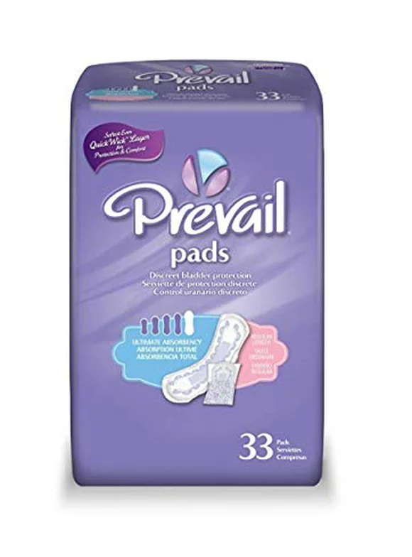 Prevail Incontinence Pad  Ultimate 4 bags of 33 (132 ct.)