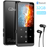 AGPTEK 32GB Bluetooth 4.0 MP3 Player with 2.4 Inch TFT Color Screen, FM/Voice Recorder Lossless Sound Metal Music Player