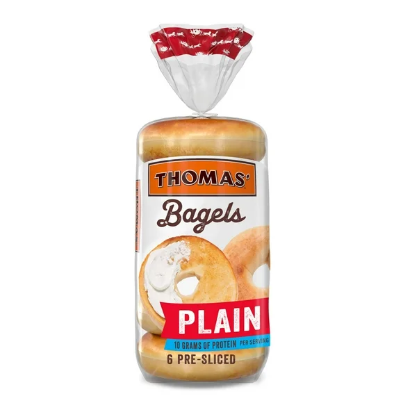 Thomas' Plain Bagels, 6 Count, 20 oz Bag