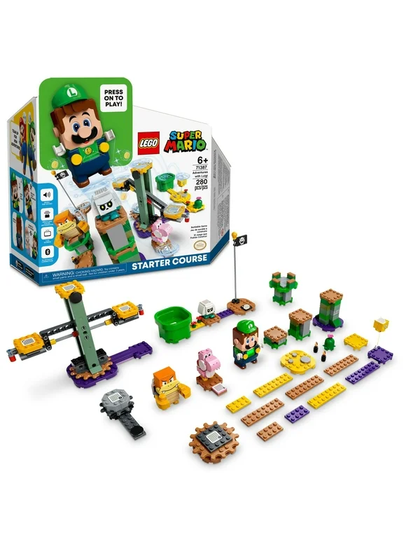 LEGO Super Mario Adventures with Luigi Starter Course 71387 Toy for Kids, Interactive Figure and Buildable Game with Pink Yoshi, Birthday Gift for Super Mario Bros. Fans, Girls & Boys Gifts Age 6 Plus