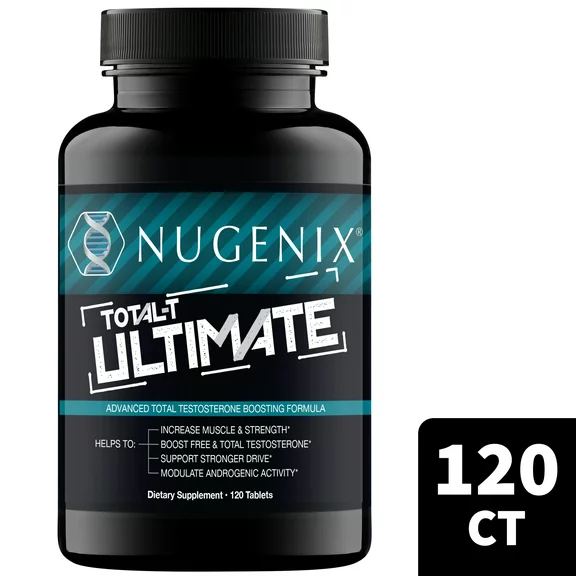 Nugenix Total-T Ultimate - Advanced Free and Total Testosterone Booster for Men - 120 Tablets