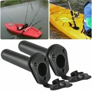 Flush Mount Fishing Boat Rod Holder Bracket w/ Cap Cover for Kayak Pole 2pcs