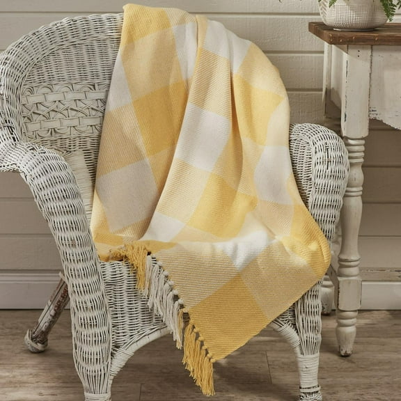 Wicklow Check Yellow Throw