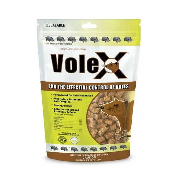 VoleX, Safely Eliminate All Species of Voles- 8oz Bag EcoClear Products