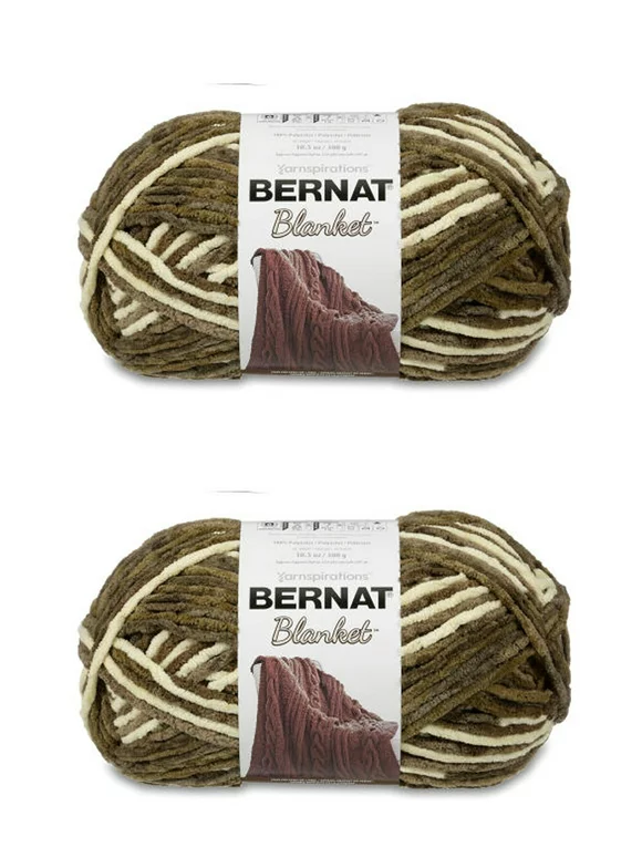 Bernat Blanket Gathering Moss Yarn - 2 Pack of 300g/10.5oz - Polyester - 6 Super Bulky - 220 Yards - Knitting/Crochet