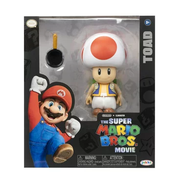 The Super Mario Bros. Movie 5 inch Toad Figure with Frying Pan Accessory