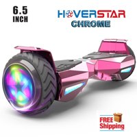 Hoverboard 6.5" UL 2272 Listed Two-Wheel Self Balancing Electric Scooter with LED Light Chrome Pink