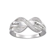 Personalized Couple's Sterling Silver Infinity Name Ring