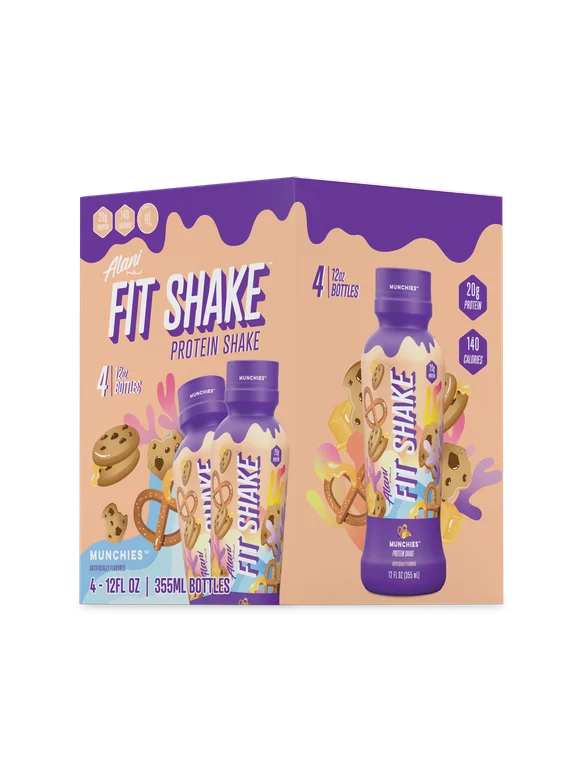 Alani Nu, Fit Shake, Protein Shake, Munchies, 20 Grams, 12oz, 4 Pack