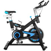 Indoor Cycle Exercise Bike, Stationary Bike Belt Drive Indoor Cycling Bike, Adjustable Seat & Handlebar, 300 Lbs Weight Capacity, Fitness Exercise Equipment for Gym Home Cardio Workout, Blue, W8540