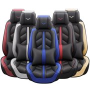OTOEZ Car Seat Covers Full Set Leather Front Back 5 Seats Protector Cushion Universal Fit