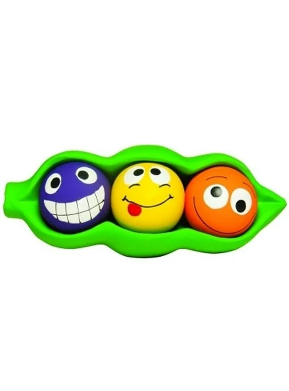 Multipet Three Peas in a Pod Latex 4-1 Dog Toy with Squeaker Balls inside Squeaker Pod, 7.5"