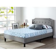 Zinus Kellen Upholstered Scalloped Button Tufted Platform Bed with Wood Slat Support, Multiple Sizes