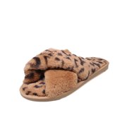 Gvmfive Women's Peep Toe Leopard Print Flat Comfort Slippers Shoes