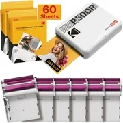 Mini 3 Retro 3x3 Portable Photo Printer (60 Sheets), Compatible with iOS, Android & Bluetooth Device, Real Photo 4PASS Technology & Laminating Process, Photos  White