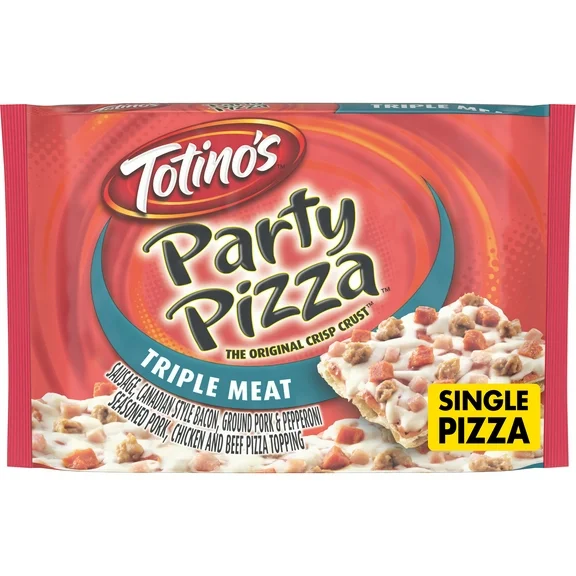 Totino's Party Pizza, Triple Meat, Frozen Snacks, 10.5 oz, 1 ct