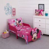 Disney Minnie Mouse 4-Piece Toddler Bedding Set, Pink