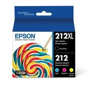 Epson 212XL High-capacity Black/Color Combo Pack Ink Cartridges compatible with XP4105 & WF2850